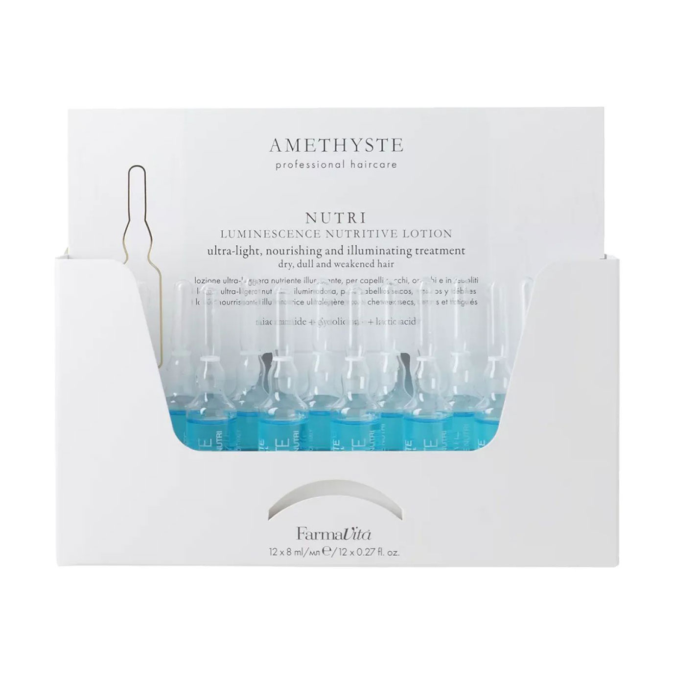Зволожувальний лосьйон для волосся FarmaVita Amethyste Nutri Luminescence Nutritive Lotion, 12*8 мл